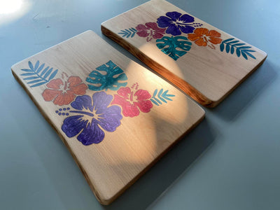 Custom Colorful Resin Flower Cheeseboard- READY TO SHIP