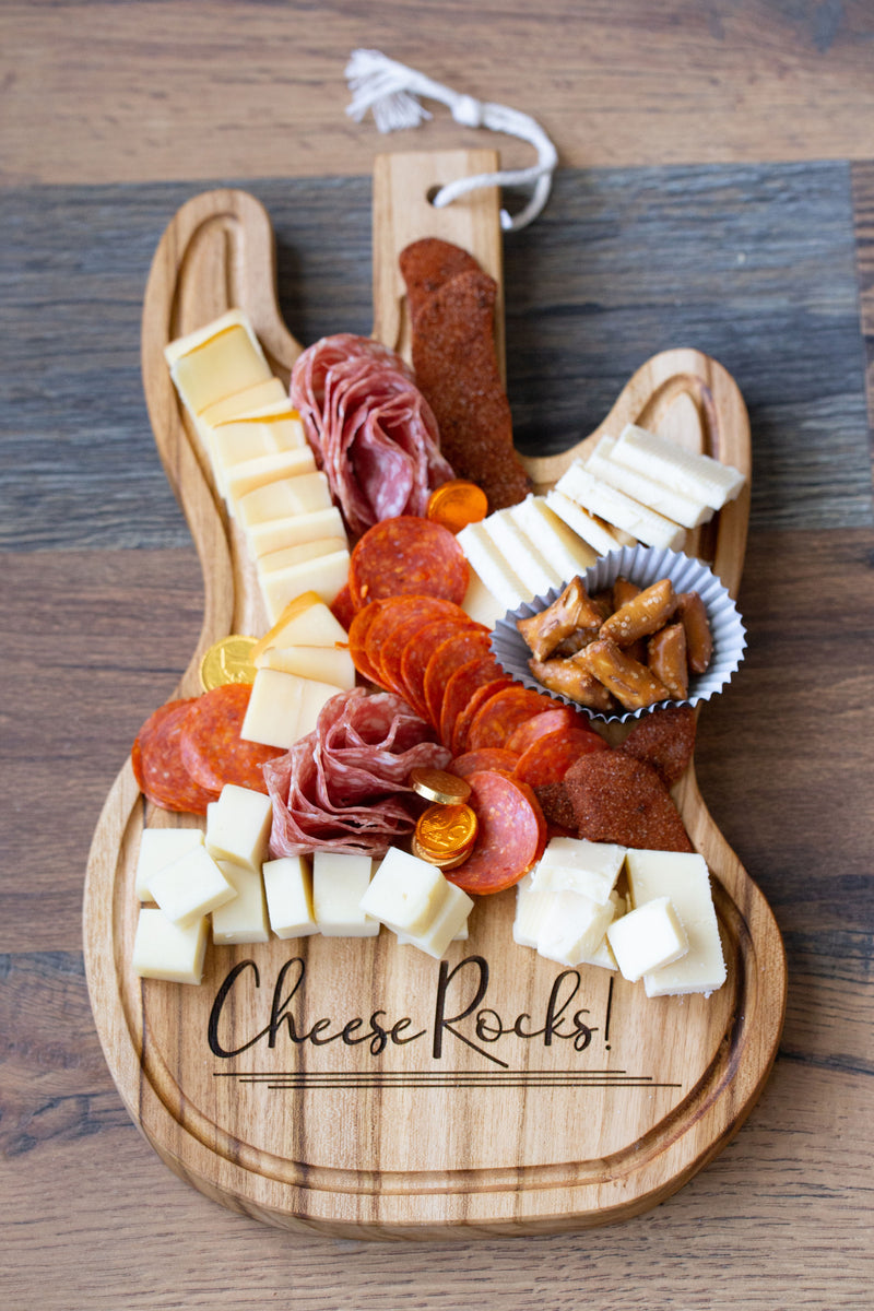 Custom Guitar Shaped Cheeseboard with groove- Ready to ship!