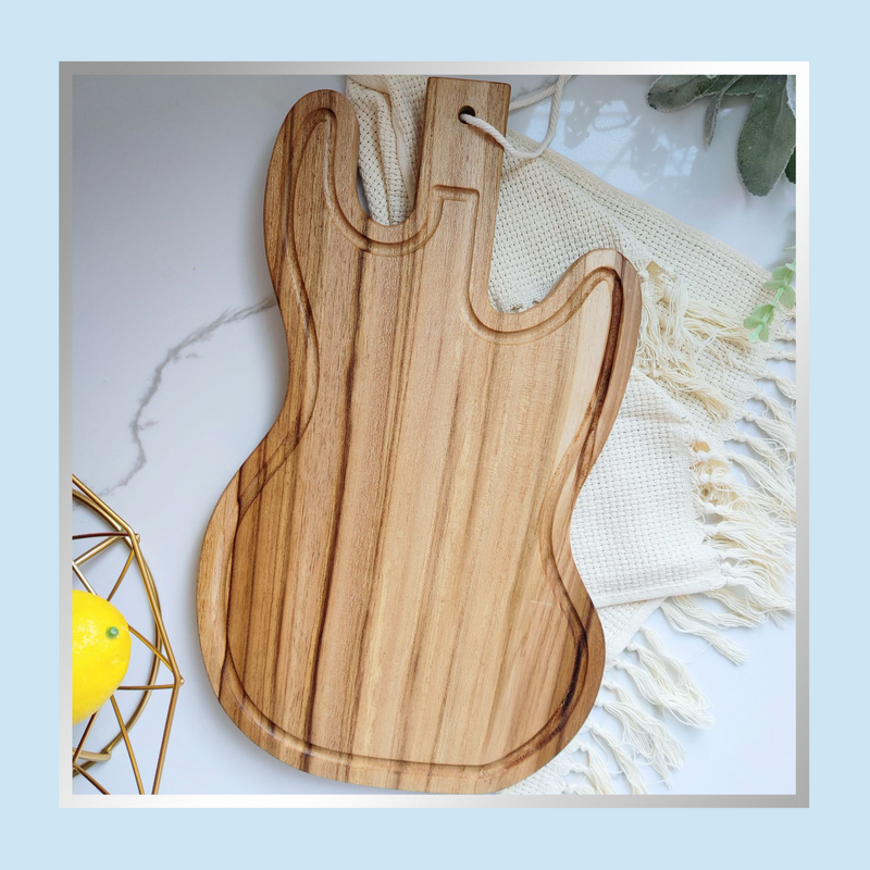 Custom Guitar Shaped Cheeseboard with groove- Ready to ship!