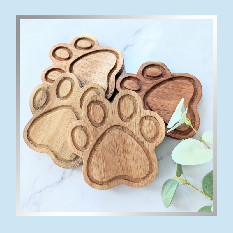 Wood Paw Coasters ( set of 4 )  - READY TO SHIP